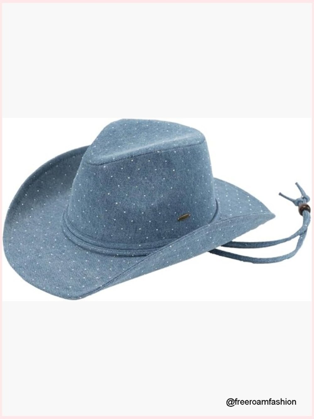 All Over Rhinestone Denim Cowboy Hat with Chinstraps